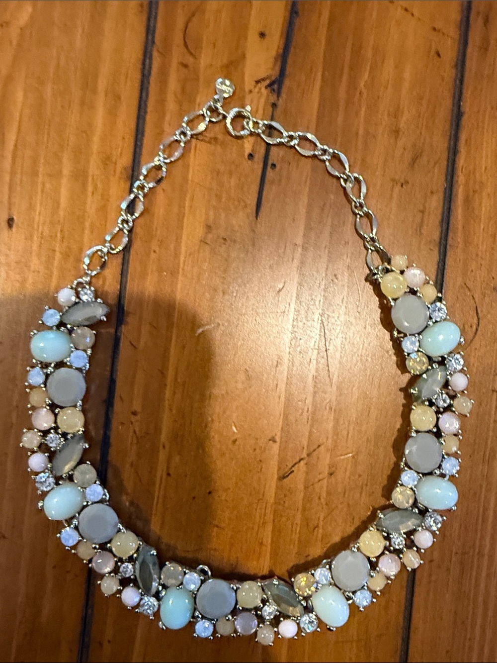 LOFT Gold-Tone Pastel Beaded Statement Necklace